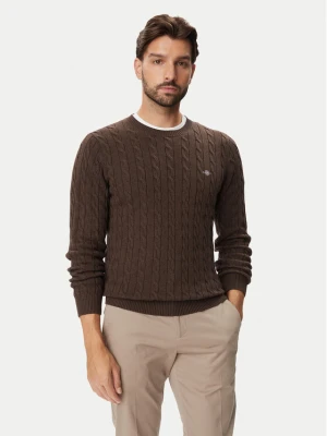 Gant Sweter 8050601 Brązowy ciemny Regular Fit