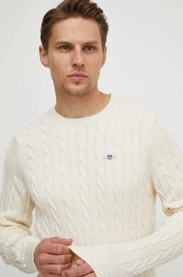 Gant sweter bawełniany kolor beżowy lekki