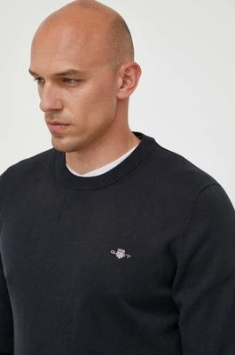 Gant sweter bawełniany kolor czarny lekki