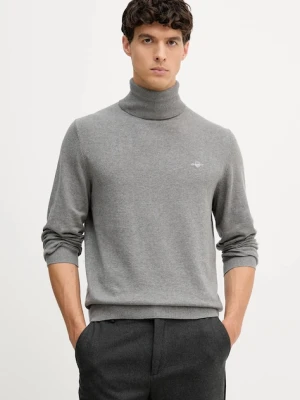 Gant sweter bawełniany męski kolor szary lekki z golferm 8030563