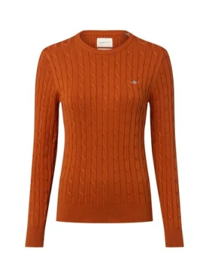 Gant Sweter damski Kobiety Bawełna brązowy jednolity,