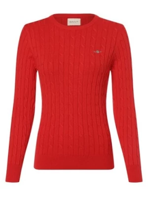 Gant Sweter damski Kobiety Bawełna czerwony jednolity,
