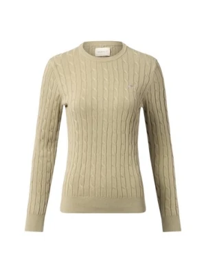 Gant Sweter damski Kobiety Bawełna zielony wypukły wzór tkaniny,