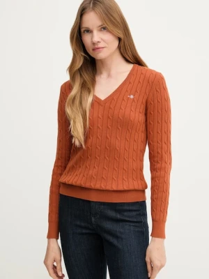 Gant sweter damski kolor pomarańczowy lekki