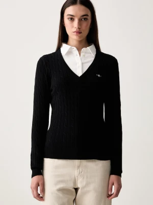 Gant sweter damski z bawełną czarny