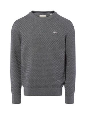 Gant Sweter damski z dzianiny Kobiety Bawełna szary jednolity,