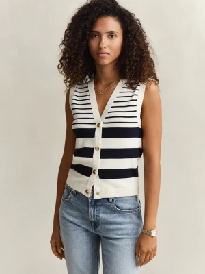 Gant Sweter damski z dzianiny Kobiety beżowy w paski,