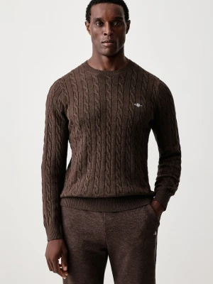 Gant sweter męski bawełniany brązowy