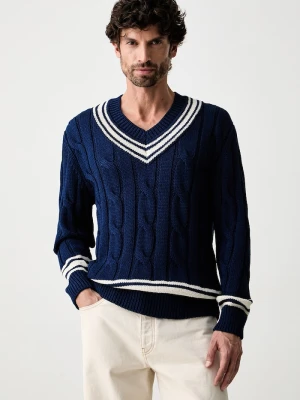 Gant sweter męski bawełniany niebieski