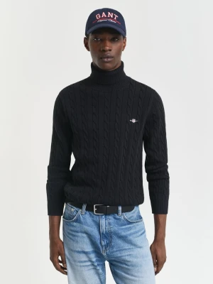 Gant Sweter męski Mężczyźni Bawełna czarny jednolity,