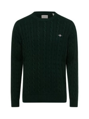 Gant Sweter męski Mężczyźni Bawełna zielony jednolity,