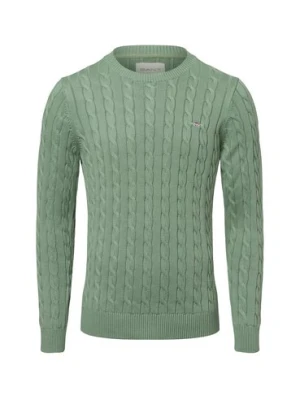 Gant Sweter męski Mężczyźni Bawełna zielony jednolity,