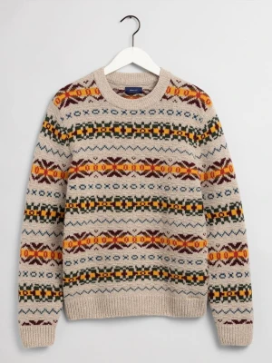 GANT Sweter Męski Z Okragłym Dekoltem Oraz Teksturą