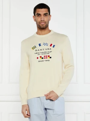 Gant Sweter NAUTICAL FLAGS | Regular Fit kremowy