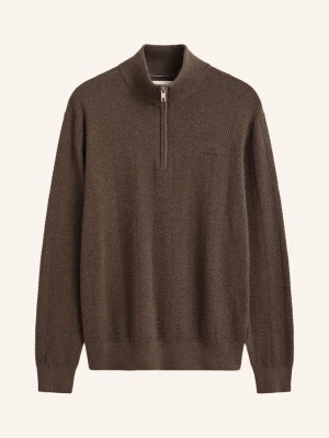 Gant Sweter Typu Troyer braun BRĄZOWY