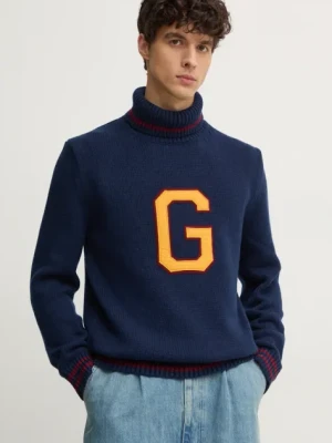 Gant sweter z domieszką wełny męski kolor granatowy z golferm 8030218