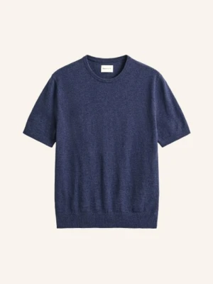 Gant Sweter Z Dzianiny Z Lnem blau