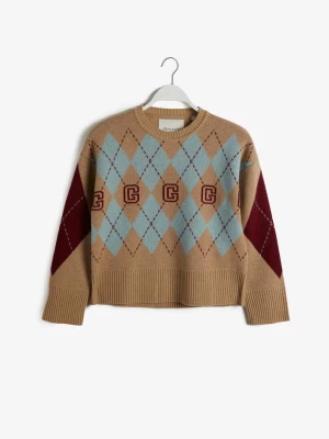 GANT Sweter z niezwykle delikatnej wełny z wzorem Argyle