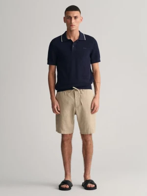 GANT szorty lniane ze sznurkiem do regulacji Relaxed Fit