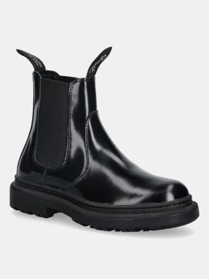 Gant sztyblety skórzane Timbly damskie kolor czarny na płaskim obcasie 31551066