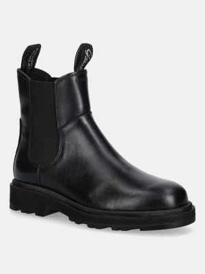 Gant sztyblety skórzane Wootlynne damskie kolor czarny na płaskim obcasie 31551081