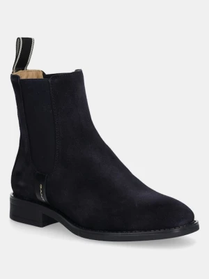 Gant sztyblety zamszowe Fayy damskie kolor granatowy na płaskim obcasie 31553127