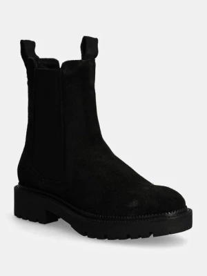 Gant sztyblety zamszowe Kelliin damskie kolor czarny na płaskim obcasie 29553778 G00