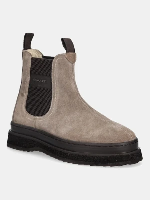 Gant sztyblety zamszowe Sistown damskie kolor beżowy na platformie 31553102