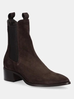 Gant sztyblety zamszowe St Broomly damskie kolor brązowy na płaskim obcasie 31553093