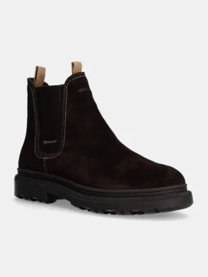 Gant sztyblety zamszowe Timbly damskie kolor brązowy na płaskim obcasie 29553800 G46
