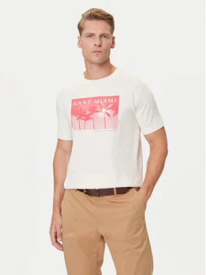 Gant T-Shirt 2003342 Écru Regular Fit