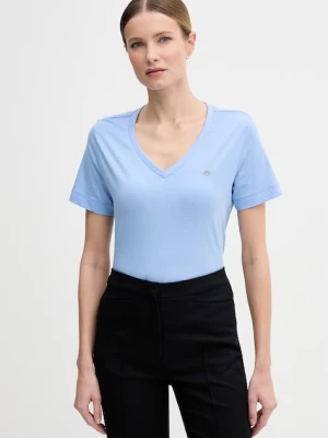 Gant T-shirt damski bawełniany niebieski