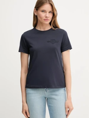 Gant t-shirt bawełniany damski kolor granatowy 4202589