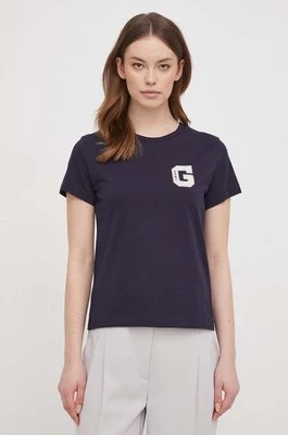 Gant t-shirt bawełniany damski kolor granatowyCHEAPER