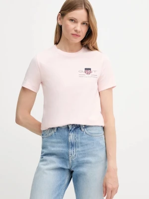 Gant t-shirt bawełniany damski kolor różowy 4200277