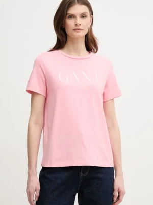 Gant t-shirt bawełniany damski kolor różowy 4200502