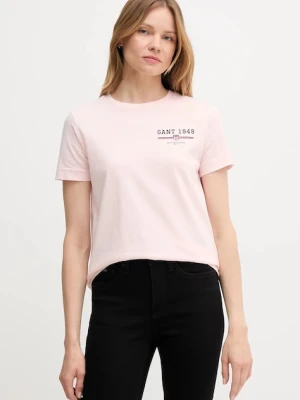 Gant t-shirt bawełniany damski kolor różowy 4201554