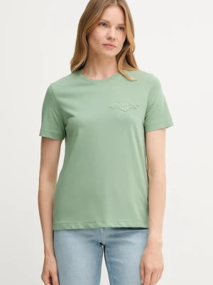 Gant t-shirt bawełniany damski kolor zielony 4202589