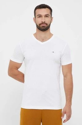 Gant t-shirt bawełniany kolor biały gładki