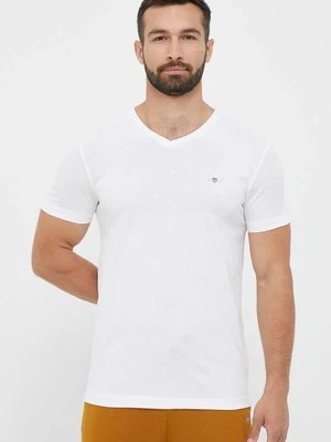 Gant t-shirt bawełniany kolor biały gładki