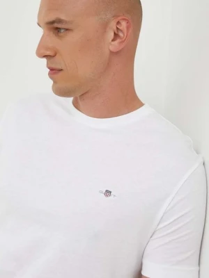 Gant t-shirt bawełniany kolor biały gładki