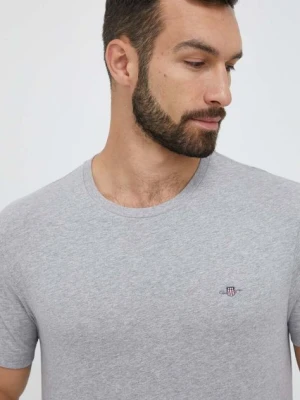 Gant t-shirt bawełniany kolor szary gładki