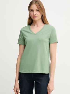 Gant t-shirt bawełniany kolor zielony