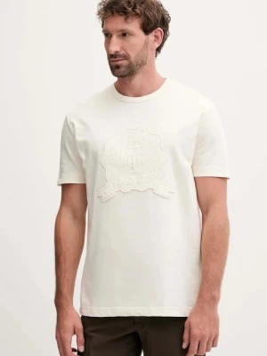 Gant t-shirt bawełniany męski kolor beżowy z aplikacją 2003368