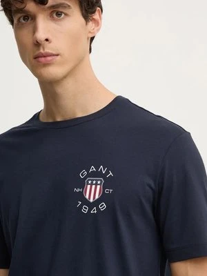 Gant t-shirt bawełniany męski kolor granatowy z nadrukiem 2003269