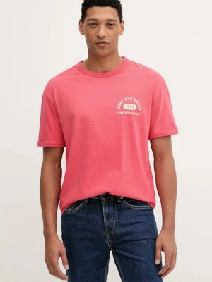 Gant t-shirt bawełniany męski kolor różowy z nadrukiem 2003314