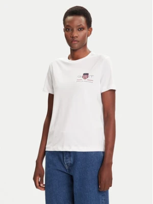 Zdjęcie produktu Gant T-Shirt Bisiklet Yaka 4200277 Biały Regular Fit