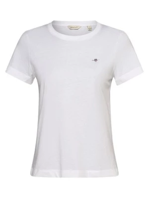 Gant T-shirt damski Kobiety Bawełna biały jednolity,