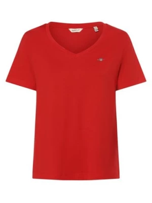 Gant T-shirt damski Kobiety Dżersej czerwony jednolity,