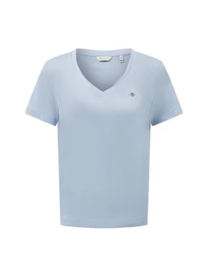Gant T-shirt damski Kobiety Dżersej niebieski jednolity,